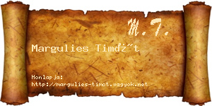 Margulies Timót névjegykártya